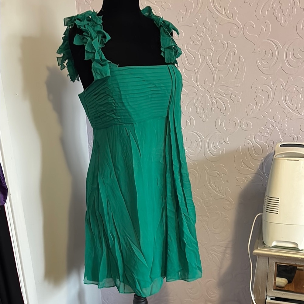 Elegant Green Ruffle Dress